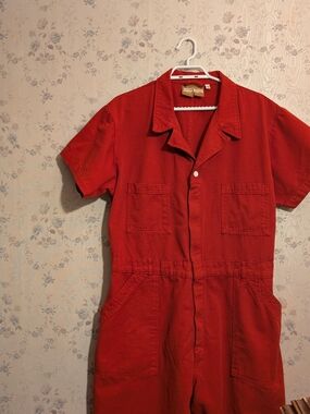 Big Bud Press Red Short-Sleeve Jumpsuit